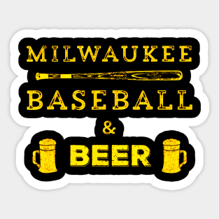 Classic Milwaukee Baseball & Beer Fan Sticker